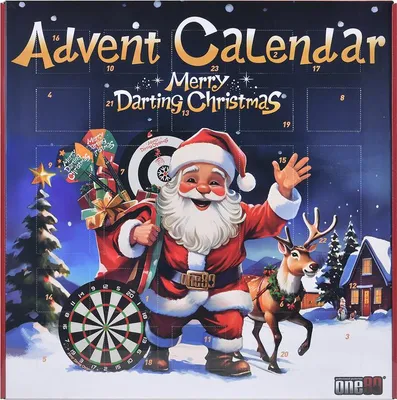 Produktbild von Adventskalender 2025 mit 24 Dart-Überraschungen und Zubehör für Fans