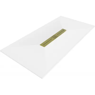 Zdjęcie produktu dla Mexen Toro brodzik prostokątny SMC 150 x 70 cm, biały, maskownica złota - 43107015-G