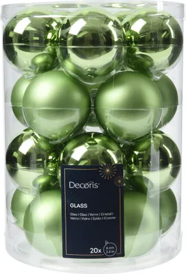 Produktbild von Weihnachtskugeln Glas 6cm x 20 Stück - Grüntee