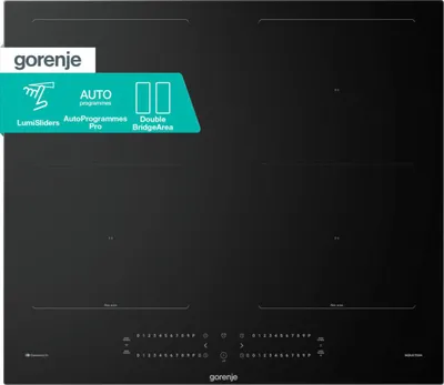 Zdjęcie produktu dla Gorenje GI6442BSCWF, Czarny, Wbudowany, 60 cm, Płyta indukcyjna strefowa, Szkło ceramiczne, 4 stref(y)