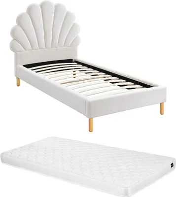 Produktbild von Bett Muschelbett + Matratze - 90 x 190 cm - Samt - MOANA