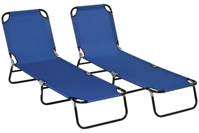 Produktbild von 2er Set Sonnenliege klappbar Gartenliege mit 5-Fach höhenverstellbarer Rückenlehne bis 120kg belastbar