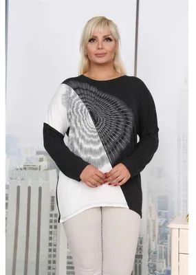 Produktbild von Damen Longshirt Langarm mit Muster Nieten; Muster2/XL/2XL