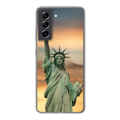 Produktbild von MuchoWow® Handyhülle Schutzhülle Hülle für Samsung Galaxy S21 FE New York - Freiheitsstatue - Sonnenuntergang Silikon Softcase Handy Hülle - Mobiltelefonhülle