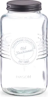 Produktbild von Zeller Vorratsglas "Old fashioned", 2000 ml, schwarz, Glas/Metall, Ø12 x 23 cm