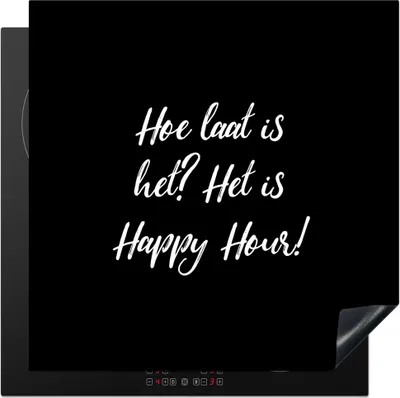Produktbild von KitchenYeah© Herdabdeckplatte Wie spät ist es? Es ist Happy Hour! - Trinken - Zitate - Sprichwörter - Alkohol , 78x78cm, Küche Deko, Glaskeramikkochfeld Herdabdeckung, Abdeckplatte fùr Kochfeld