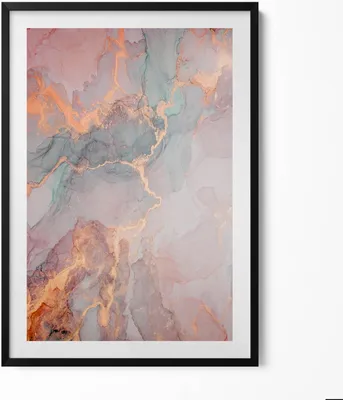 Produktbild von Marmor-Textur– Wandbild mit Rahmen – Gerahmtes Bild  – Wanddekoration – 70x100 cm –  Schwarz Rahmen