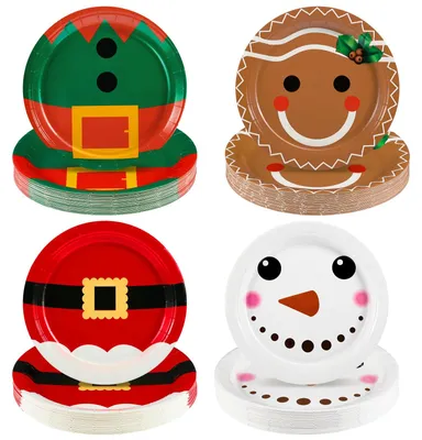 60 Papierborden Weihnachten 22,9 cm Dessertteller Einweg