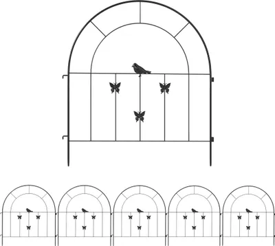 Produktbild von Gartenzaun Zaun Stahl 300 cm x 70 cm hoch Dekorativer Gitterzaun Set Zaunelemente Schwarz