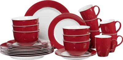 Immagine prodotto di Ritzenhoff & Breker DOPPIO Kombiservice 24-tlg., Geschirrset, Service, Rund, Porzellan, Rot, 409017