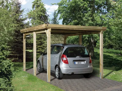 Obrázok produktu pre weka Ploché strechy Jednoparkovisko 617 Gr.1 s trapézovou plechovou strechou, farba: kdi, tvar strechy: plochá strecha