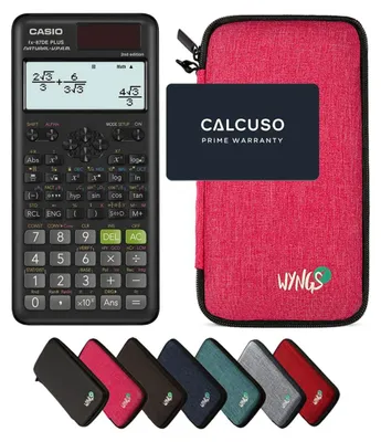 Produktbild von Casio fx-87DE Plus 2nd Edition inkl. WYNGS Schutztasche Pink - Wissenschaftlicher Taschenrechner - Basic Set