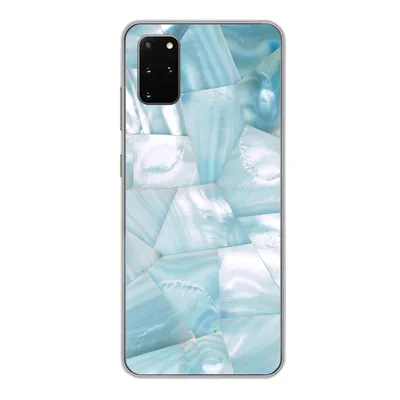 Produktbild von MuchoWow® Handyhülle Schutzhülle Hülle für Samsung Galaxy S20 Plus Naturstein - Blau - Perlmutt Silikon Softcase Handy Hülle - Hartschale