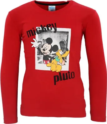 Produktbild von Disney Mickey Maus Kinder Jungen Langarm Shirt – Rot / 98