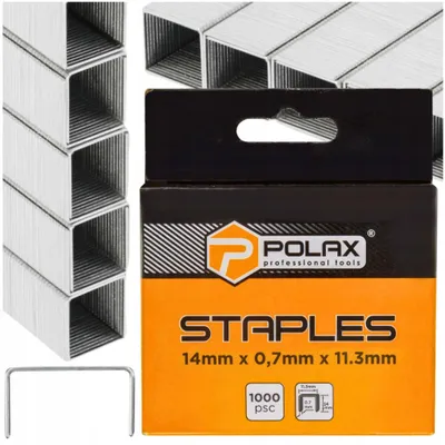 Produktbild von Polax Tackerklammern 14mm Galvanisierter Stahl 1000 Stück
