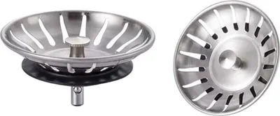 Produktbild von Ablaufstopfen-Filter – Edelstahl-Deckel mit Gummidichtung – Durchmesser 78 mm – 2 Stück