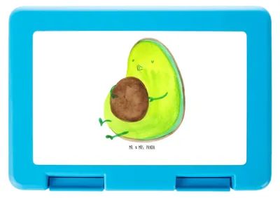 Produktbild von Mr. & Mrs. Panda Vesperbox Avocado Pfeifen - Weiß - Geschenk, Snackbox, Diät, Brot Aufbewahrungsbox, Frühstücksdose, Abnehmen, Schwanger, Lunchbox, Bentobox, Bento Box