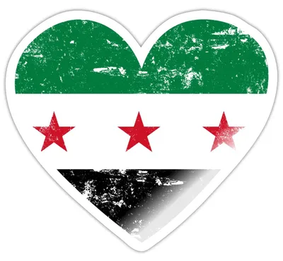 Produktbild von Spreadshirt Syrien Flagge in Herz Flaggenherz Sticker Aufkleber, 10 x 10 cm, Weiß glänzend