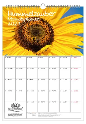 Produktbild von Hummelzauber Planer DIN A3 Kalender für 2027 Hummeln - Seelenzauber