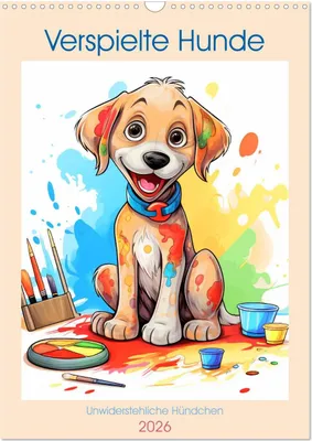 Produktbild von Verspielte Hunde (Wandkalender 2026 DIN A3 hoch), CALVENDO Monatskalender