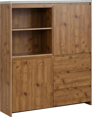 Produktbild von Lolland | Schrank mit 3 Schubladen & 2 Türen in Holzoptik Braun