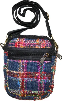 Produktbild von kompakte Umhängetasche - blau kariert - Schultertasche