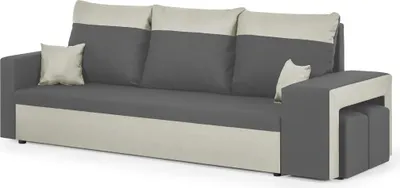 Produktbild von 3-Sitzer-Sofa mit Schlaffunktion DAKOTA2 - Grau/Creme