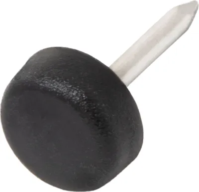 Produktbild von Adsamm® | 32 x Kunststoffgleiter mit Nagel | Ø 10 mm | Schwarz | rund | Möbelgleiter mit Stift in von Adsamm®
