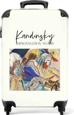 Produktbild von NoBoringSuitcases.com® Koffer Handgepäck Trolley Rollkoffer Kleine Reisekoffer mit 4 Rollen - Kunst - Abstrakt - Kandinsky - Farben - Alte Meister - Cabin Size < 55x40x23 cm & 55x40x20 cm - Fotokoffer - Kabinenkoffer - BoardgepäckHandgepäck Koffer 55x35x20 cm, 36L,