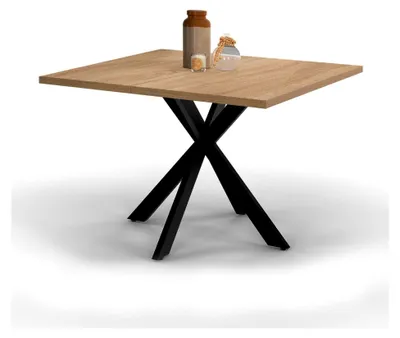 Produktbild von Quadratischer Couchtisch ALIX mit Spinnenfuß, 70 cm, Holz und Schwarz