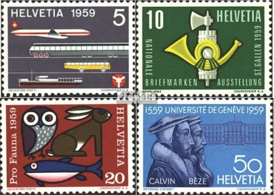 Produktbild von Briefmarken Schweiz 1959 Mi 668-671 (kompl.Ausgabe) gestempelt Jahresereignisse