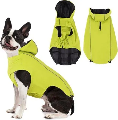 Produktbild von Hunde-Regenjacke wasserdicht mit reflektierenden Streifen - für kleine, mittelgroße und große Hunde