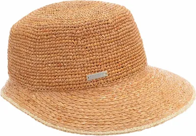 Seeberger knautschbare Crochet Raffiastroh Schute in braun