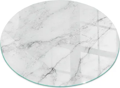 Produktbild von Glasbodenplatte für Fi 100 cm – Kaminofen – Kaminplatte Glas – Schutzglas – Funkenschutzplatte –Glasbodenplatte Feuerfeste – Hitzeschutzplatte – Bodenschutz aus Glas – Marmormuster mit Adern