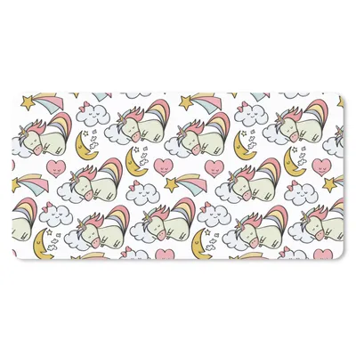 Produktbild von MuchoWow® Schreibtischunterlage Schlafen - Einhorn - Muster 80x40 cm - XXL Mauspad - Gaming Mauspad