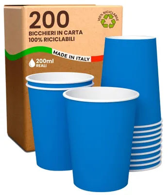 Image de Gobelets en papier jetables écologiques, 200 ml, lot de 200