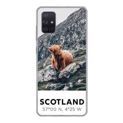 Produktbild von MuchoWow® Handyhülle Schutzhülle Hülle für Samsung Galaxy A71 Schottland - Schottische Highlander - Berge Silikon Softcase Handy Hülle - Kartenbesitzer