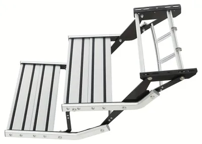 Image de Campingtrap - Marchepied pliable - Marchepied pour caravane - Campingtrap - Marchepied de voyage pliable - Alliage d'aluminium