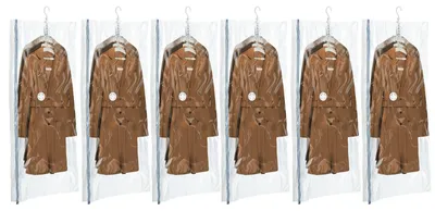 Image de 6 sacs de rangement sous vide suspendus pour vêtements - permettent de gagner 80 % d'espace