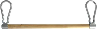 Produktbild von Trapezstange aus Holz 75 cm – fest verschweißte Karabinerhaken 20 × 10 cm – Turnstange für Kinder & Erwachsene – ideal für Turnringe, Schaukel und Akr
