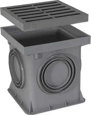 Produktbild von Marley Einlaufschacht 200x200mm mit Einlaufrost Hofablauf Bodenablauf Ablauf Schacht