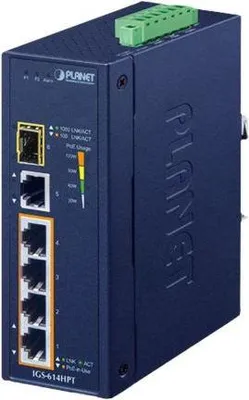 Zdjęcie produktu dla PLANET IGS-614HPT, Nie zarządzany, Gigabit Ethernet (10/100/1000), Obsługa PoE, Montaż naścienny / rzutowanie na sufit