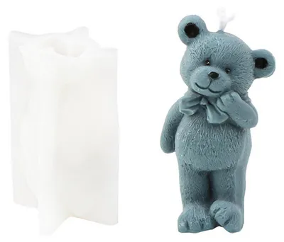 Immagine prodotto di Stampo in silicone 3D a forma di orso, per la creazione di candele, decorazioni a tema animale, artigianato. Orso pensante