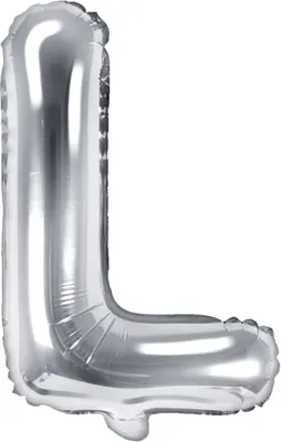 Obrázok produktu pre Fóliový balón Písmeno L, 35 cm, strieborný