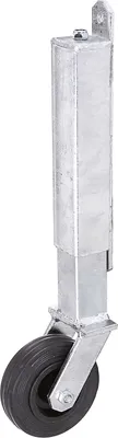 Image de Alberts 416850 Galet de porte, pour portes légères, jusqu'à 70 kg, à visser, galvanisé à chaud, hauteur 400 mm, Ø du galet 100 mm