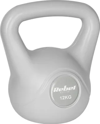 Immagine prodotto di Kettlebell 12kg grigio kettle dumbbell palla per esercizi ABS Rebel