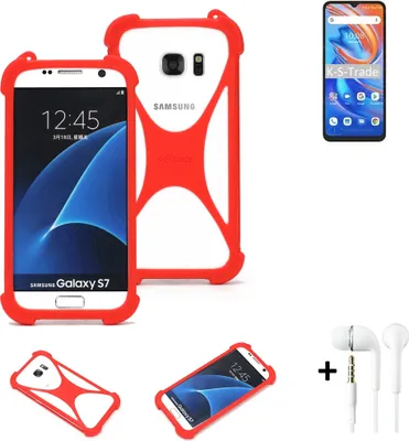 Produktbild von Handy-hülle + Kopfhörer kompatibel mit UMIDIGI A13S Schutz-hülle Bumper Silikon Schutz Hülle Cover Case Silikoncase Silikonbumper TPU Softcase
