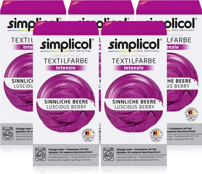 Produktbild von Simplicol Textilfarbe intensiv Sinnliche-Beere - Einfaches Färben (5er Pack)