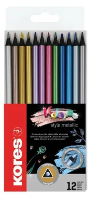 Obrázek produktu pro Kores BB93316 Kores trojhranné barevné tužky "Kolores Metallic Style", sada 12 ks