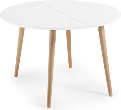 Produktbild von Tisch Oqui rund ausziehbar 120 (200) x 120 cm weiß